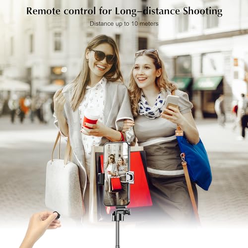 Mini Selfie Stick Tripod, Extendable Grip Phone Tripod with Detachable Remote Pocket Size, 4-in-1 Mini Phone Grip, 10m Wireless Shutter, Vlog Livestreaming Photography （Black） - style: Black