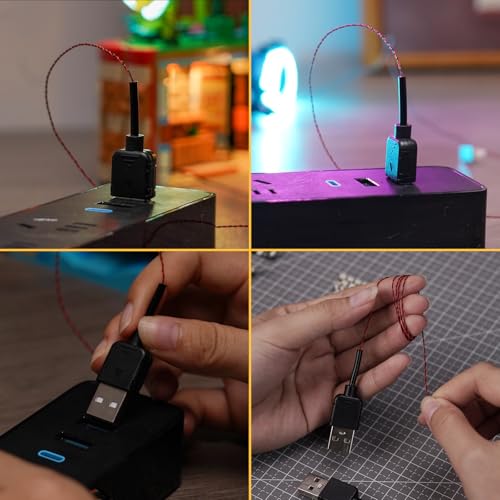BrickBling 50CM USB Cable Compatible LED Light – Flexible Connector for DIY Lighting, Building Blocks Model Decor