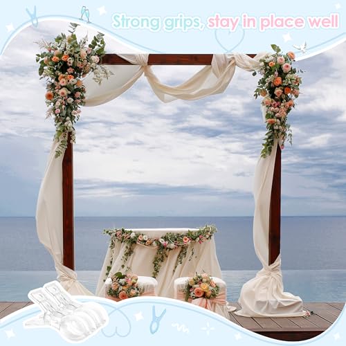 RELBRO Spring Clamps, 3.5 Inch Clear Plastic Clips for Balloon Arch Backdrop Craft Decoration Projects, Invisible Design, 10 Pcs