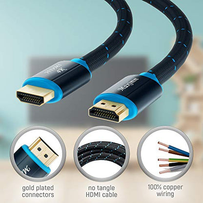Maximm Hdmi Cable 4K 3 Ft, 20 Pack, Braided, 18Gbps, Hdmi 2.0, Gold-Plated - color: 20 Pack, size: 3 Feet