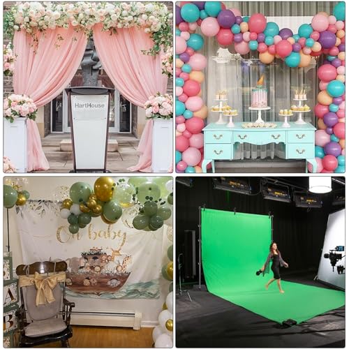 SLOW DOLPHIN Heavy Duty Backdrop Stand10ft x 8.5ft Adjustable Background Support System Kit with Steel Base for Photography, Photo Backdrop Stand for Parties Birthday, Photo Booth Video Studio