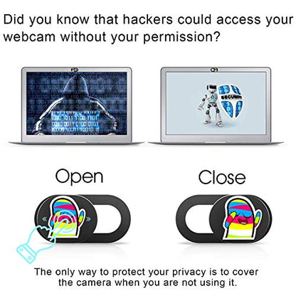 SIREG Webcam Cover Ultra Thin - Web Camera Cover fits Laptop,Tablet,Computer, Smartphone, Protect Your Privacy and Security,Strong Adhesive (Rainbow People-Black & 3 Pack) - color: Rainbow People-Black & 3 pack