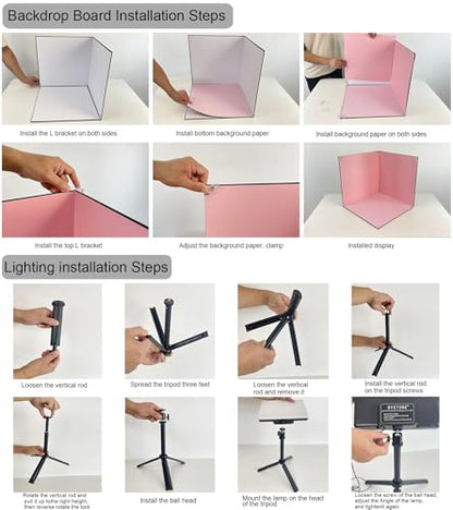 BYSTONE 16 x 16 in Photo Light Box for Product Photography, Portable Photo Studio Kit with 288 LEDs, CRI 95+ Dimmable Lighting and 15 HD Backdrops for Food Jewelry Cosmetics