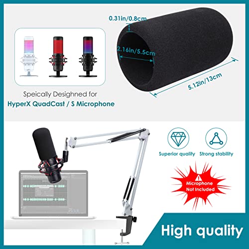 White Boom Arm for HyperX QuadCast S - White Mic Arm Compatible with Hyperx Quadcast White Microphone, Premium Microphone Boom Arm Stand by YOUSHARES - color: 02 QuadCast S Boom Arm