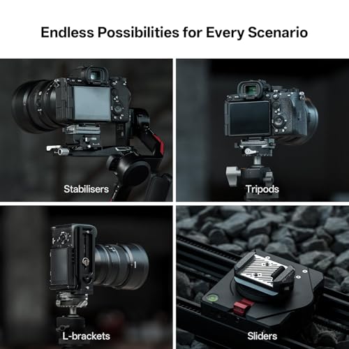PGYTECH Quick Release Plate & Clamp V2 Kit, Arca Swiss Plate Camera Mount with 1/4" to 3/8" Screw Thread for Sony/Nikon/Fuji/DJI Switch Between Tripod/Monopod/Slider/Stabilizer (Two Clamps + Plate) - style: Two Clamps + Plate V2
