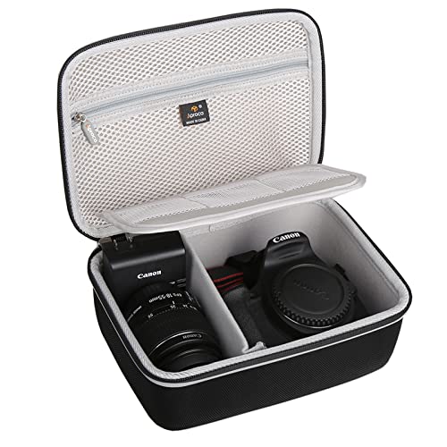 Aproca Case Compatible with Canon EOS Rebel T7, R50, R6 Mark II, R100, R50 V, R8, T6, R10, SL3, R5 Mark II, 5D Mark IV, R7, 90D, R5, T100 Camera, Portable Bag for Accessories (Case Only) - color: Black