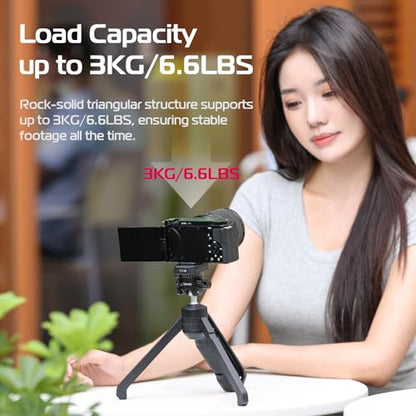 ULANZI TT38 One-Click Opening Vlogging Tripod Uka Quick-Release F38 w Cold Shoe Panoramic Ball Head w Hidden Hook, Camera Tabletop Flexible Travel Tripods for Sony/Canon/Nikon/Fujifilm and More - color: TT38 Tripod