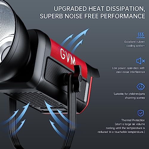 GVM 300W Photography Lighting Bi-Color Video Light with Bowens Mount Lantern Softbox and Stand CRI 97+ CCT 2700K~6800K 12 Lighting Scenes App Control Studio Lights for Photography - color: softbox