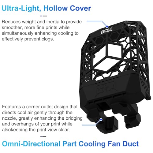 BIQU Panda Jetpack Nylon Printhead Front Cover + Cooling Fan Duct for Bambu-Lab P1/X1 3D Printers, Lightweight High Positioning Accuracy Fully Suitable for Panda Revo/Flow - size: Panda Jet Pack V1 Black
