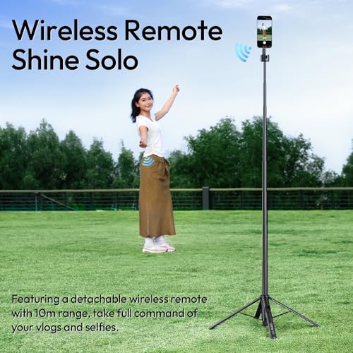 ULANZI Magnetic Phone Tripod-71'' Auto Open Selfie Stick Features Lift to Fold, Extendable Selfie Stick w Remote Cell Phone Tripod Stand for Live Recording Vlog for iPhone 17 16 15 14 Series Black