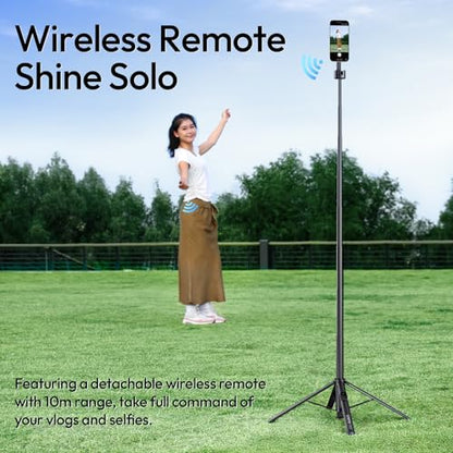 ULANZI SK21 71'' Magnetic Phone Tripod Selfie Stick with Auto Open & Lift to Fold, Extendable Camera Tripod Stand w Remote, for MagSafe Mount for iPhone 17 16 15 14 Android Vlog Live Streaming - Black