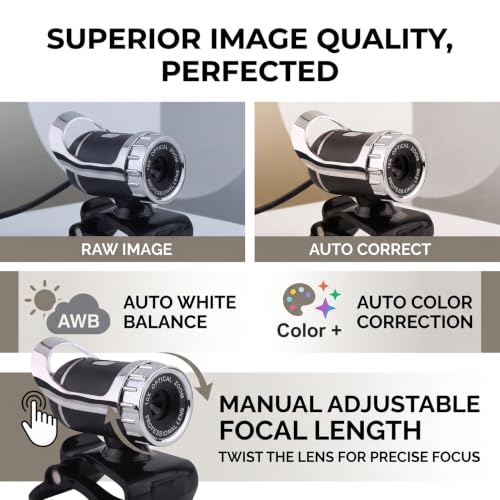 USB 2.0 0. Pixels Clipon Webcam,Clip on PC Camera,Plug and Play HD Web Camera with 360 Rotating Stand & Builtin Microphone for PC (Silver) - color: Silver