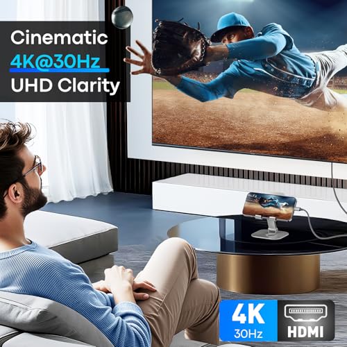 UANTIN USB C to HDMI Cable 10Ft for Home Office 4K High-Speed | USBC to HDMI Cord [Thunderbolt 3/4/5 Compatible] with MacBook Neo, Galaxy S9 to S25, iPhone 17 Pro/Max, iPad Pro, Surface - size: 10FT, style: 1 Pack