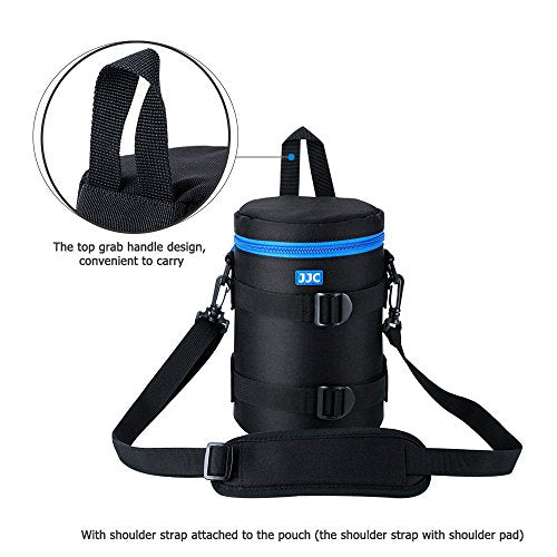 JJC Deluxe Lens Case Pouch Bag for Canon EF 70-200mm f4L IS II USM/EF 28-300mm f3.5-5.6 L IS USM, for Nikon AF-S 70-200mm f4G ED VR/AF-Nikkor 80-200mm f2.8D ED & More Lenses below 4.3" x 7.4"(D x L) - size: XXL Size