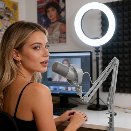Defean 2 Pack Microphones Pop Filter Compatible with JBL PartyBox Wireless Mic Microphones,for Fifine Amplitank K688 Microphone, Replacement Windscreen Flocked Foam - Cylinder Shape (Grey)