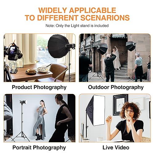 EMART 2 Pack Heavy Duty Light Stand 8.5ft, Spring Cushioned, Aluminum Construction, Photo Video Studio Tripod with Carrying Bag for Photography Lighting, Softbox, Flash - size: 2 Pack