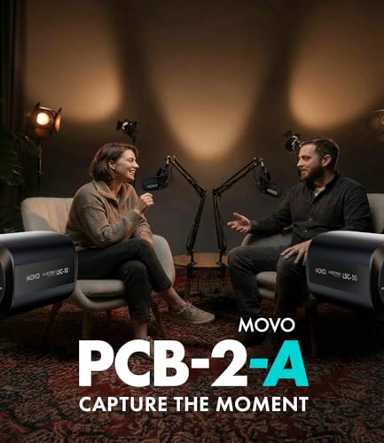 Movo Video Podcast Equipment Bundle – USB Audio Interface, 2 XLR Dynamic Microphones, 2 4K Cameras, 2 Boom Arms – Complete Podcast Setup