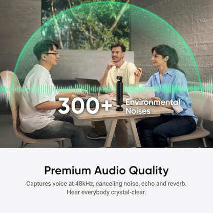 Insta360 WaveLink - 4K Conference Room Speakerphone and Camera, Speaker Tracking, 5m 360° Voice Pickup, Noise Reduction, AI Transcription and Summaries, Plug & Play, Works with Zoom, Teams - color: Graphite Black, style: WaveLink Bundle