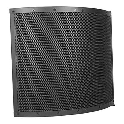 Rockville ROCKSHIELD 4 Large Studio Mic Isolation Shield, Vocal Recording | 2" Acoustic Foam, Steel Frame, Foldable, Stand and Desktop Mount, 5/8" Adapter, Podcast, Voice Over, 2-Panel Booth