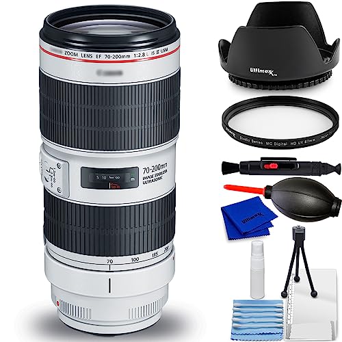 7PC Accessory Bundle Includes: EF 70-200mm f/2.8L is III USM Lens, Tulip Hood Lens, UV Filter, Cleaning Pen, Blower, Microfiber Cloth and Cleaning Kit