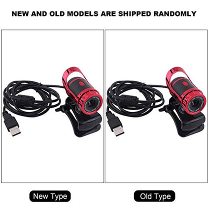 USB 2.0 0. Pixels Clipon Webcam,Clip on PC Camera,Plug and Play HD Web Camera with 360 Rotating Stand & Builtin Microphone for PC (Red) - color: Red