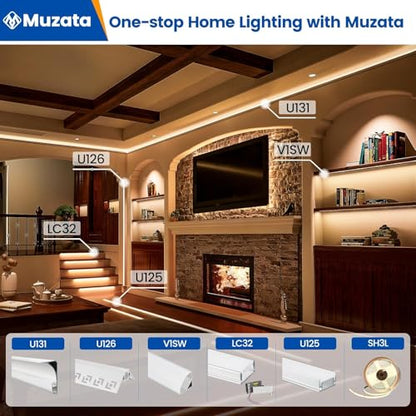 Muzata 20Pack 6.6FT/2M V Shape LED Channel Silver Aluminum LED Strip Diffuser Channel with Milky White Cover Frosted Corner Lighting Easy Installation V1SW WW 2M - size: 2M 20P
