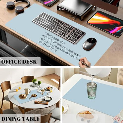 Dry Erase Desk Mat, Waterproof Desk Pad, Erasable Writing White Board for Making Plans, Non-Slip Large Desktop Protector for Office, Home, School 31"x13" (Blue) - color: Blue