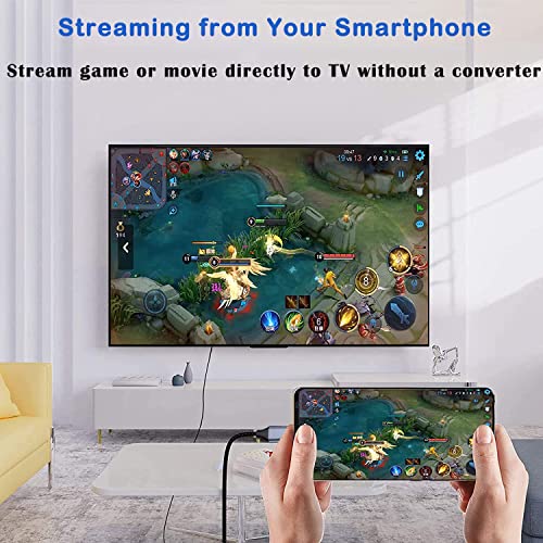 OseTub 4K USB C to HDMI Cable 10ft [Braided, High Speed] – Mirror iPhone 15 Pro/MacBook to TV for Movies, Work, Zoom – Compatible with MacBook Pro/iPad Pro/Galaxy S23/Monitor - size: 10ft/3m