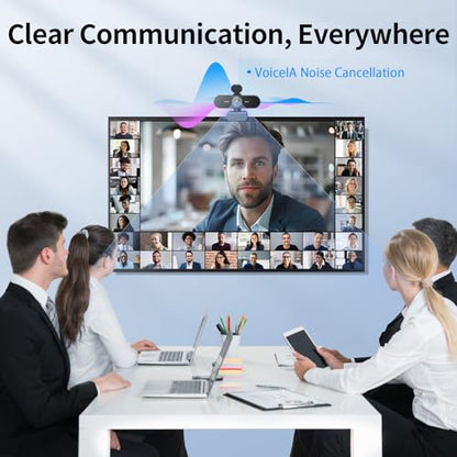 EMEET NOVA 4K Webcam for PC - Ultra 4K HD, PDAF Autofocus, Dual Omnidirectional Mics, 73° FOV, Auto Light Correction, USB-A, Privacy Cover, Ideal for High-End Business Meetings&Live Streaming - style: 4K PDAF Focus 2 Mics