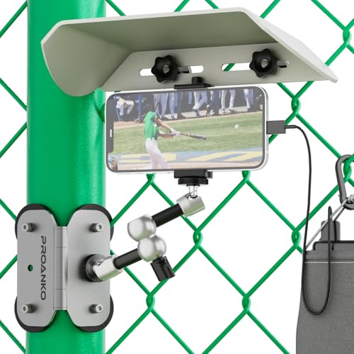 Magnetic Phone Fence Mount with Shade, Game Recording Mounting Kit Compatible with Gamechanger, iPhone, Mevo Start, GoPro, for Recording Baseball,Softball and Tennis Games(MINI) - style: Magnetic Fence Mount