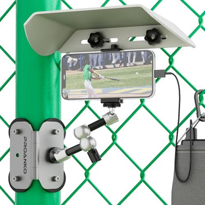 Magnetic Phone Fence Mount with Shade, Game Recording Mounting Kit Compatible with Gamechanger, iPhone, Mevo Start, GoPro, for Recording Baseball,Softball and Tennis Games(MINI) - style: Magnetic Fence Mount