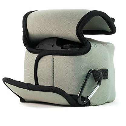 MegaGear ''Ultra Light'' Neoprene Camera Case Bag with Carabiner for Canon PowerShot SX540 HS, SX530 HS, Canon PowerShot SX420 is, SX410 is Digital Cameras (Grey) (MG507), PU Leather - color: Grey