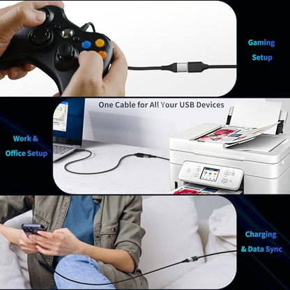 USB 3.0 Extension Cable 3.3FT, USB Extender Cord Male to Female 1Pack | 5Gbps fast data transfer. Ideal for keyboard, mouse, flash drive, printer, hard drive, camera and desktop setup - size: 3.3ft