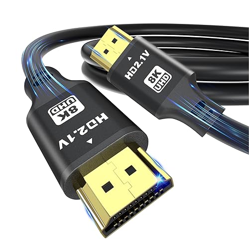 1.5FT Short Hdmi Cable, 8K@60Hz 4K@120Hz, 48 Gbps Ultra High Speed Hdmi 2.1 Cord with Gold-Plated Connectors, Aluminum Shell, for Monitor, Laptop, soundbar, PS5, TV, Gaming Console(Black) - size: 1.5FT