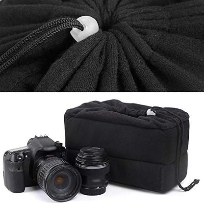 Koolertron Shockproof Camera Photo Bag for SLR TLR Camera Insert Partition Padded Case,Can be Put Directly Into the SLR Camera Bag With Freely Adjustable Compartment - color: Black