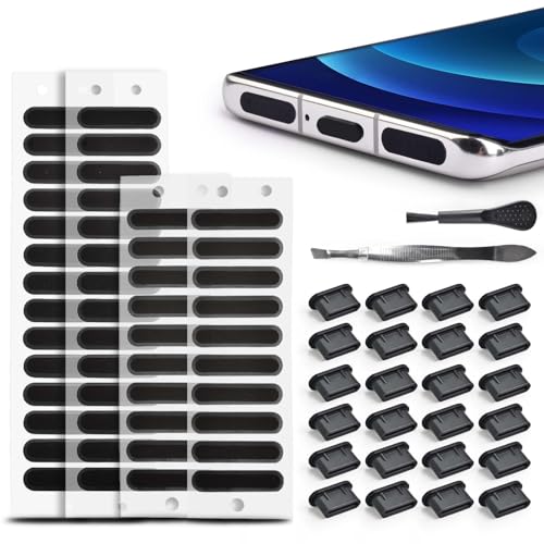 USB C Dust Plug for iPhone 15 Series Type C Anti Dust Cover Protector USB C Port Cover Phone Speaker Cover Charging Port Cleaner for Samsung Galaxy S23, S22, S21, Note 20, All Type-C Devices (74Pcs) - size: 74Pcs