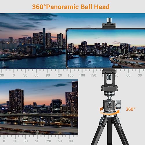 Ball Head for Phone Mount,Aluminum Ball Head with Cold Shoe，360°Panoramic Rotating Mount Base Adapter with 1/4” Screw for Phone Mount/Tablet Mount-Max Load 2.5kg/5.5lb