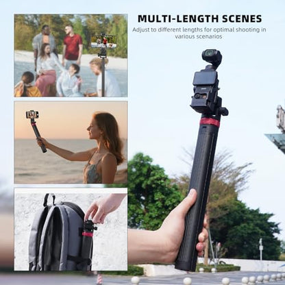 80in Pocket 3 4 Selfie Stick Tripod for GoPro Action Camera, Extendable Stand Vlog Mount for DJI Osmo Pocket 3 4 Action 6 5 Pro 4 3 for Xtra Muse for Insta360 X5 X4 X3 for AKASO DSLR Accessories