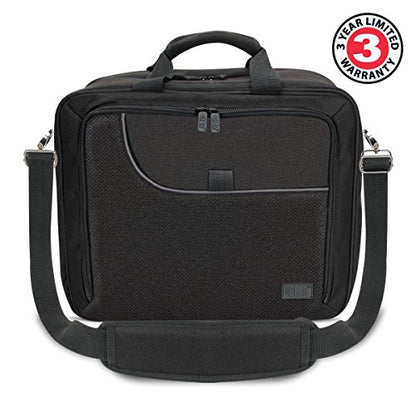 USA Gear Audio Interface Case Fits Zoom PodTrak P4, PodTrak P2, Focusrite Vocaster One, PreSonus Revelator io44 & more Podcast Interfaces - Padded Customizable Interior, Shoulder Strap (Black) - color: Black