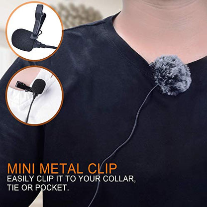 COMICA CVM-V02C XLR 48V Phantom Power Cardioid Lavalier Microphone,with Lapel Clip and Wind Muff,Lapel Mic for Camera Canon Sony Panasonic Camcorders Video Recording Interview YouTube - size: V02C2
