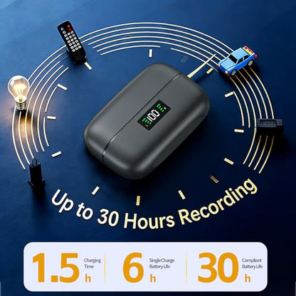 Wireless Clip-on Microphone System - Dual Lavalier Mics for TikTok, Vlog, Live Streaming, Interview, Compatible with Phone/Camera/PC, Auto Pairing, 8H Playtime per Mic
