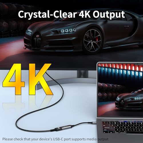 QianLink USB Type C to HDMI Adapter, USB C to HDMI 4K Cable [Thunderbolt 3/4] for MacBook Pro/Air 2023, iPhone 15 16 17 Pro Max, Dell XPS, Pixelbook, Surface, IPad Pro, iMac, XPS 17, Galaxy S25 S24