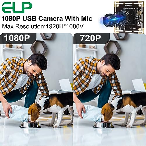 ELP 2.8mm Lens Raspberry Pi 1080P H.264 Microphone PC Web USB Security Camera for Computer Mini UVC USB2.0 Video Audio Webcam Board 2MP CMOS AR0330 Lightburn Laser Camera for Laptop - size: 2.8mm lens