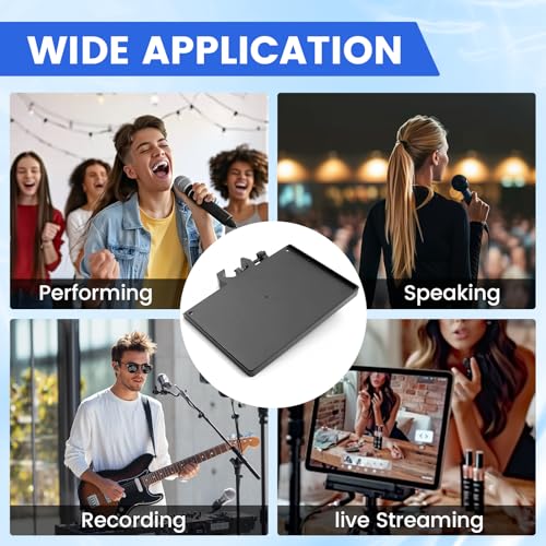 Sound Card Clip On Tray, Microphone Stand Tray, Multi functional Live Streaming Pole mount shelf sheet music Stand Clamp percussion table karaoke mic stand accessories -S-8X6inch - size: 200*140mm