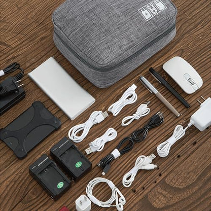 Organizer Case Small Electronic Devices USB Charger Accessories Mouse Phone Cable SD Power Bank Earphone - color: Large-Purple
