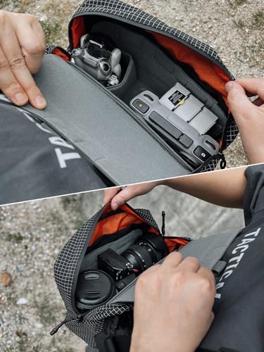 TACTICAL_GEEK TCM9 Backpack Insert Camera Organizer, Flexible Modular Storage for Photography Gear with Magnetic Flap, Foldable Hook Panel for Backpack Accessories Storage(Grey)