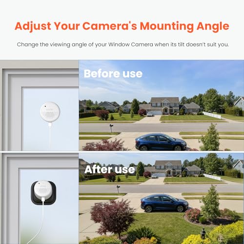 No Drill Window Mount for Litokam Window Camera, Adjustable Angle Tilt(Up/Down/Left/Right), No Screws, No Reflections, Damage-Free Mount for Outdoor Monitoring, Windows/Door Bracket Holder