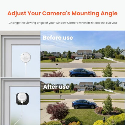 No Drill Window Mount for Litokam Window Camera, Adjustable Angle Tilt(Up/Down/Left/Right), No Screws, No Reflections, Damage-Free Mount for Outdoor Monitoring, Windows/Door Bracket Holder