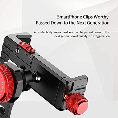 Cell Phone Tripod Mount, ULANZI ST-14 Smartphone Tripod Mount Adapter Aluminum with Cold Shoe, 360° Cell Phone Stand Holder Clamp for iPhone17 16 15 14 13 12 11 Max Pro iPhone X XR Xs 6 7 Plus