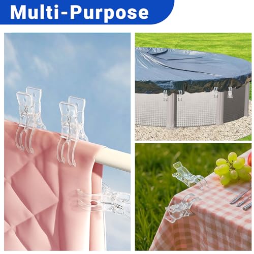 Rosellas 12 Pack Balloon Arch Clips, Plastic Transparent Backdrop Spring Clamps, 3.5" Heavy Duty Clip for Backdrop Stand, Photography Studios, Birthday Wedding Decoration, Crafts, Clothing